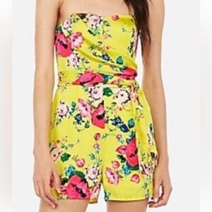 Express Yellow sweetheart floral Romper